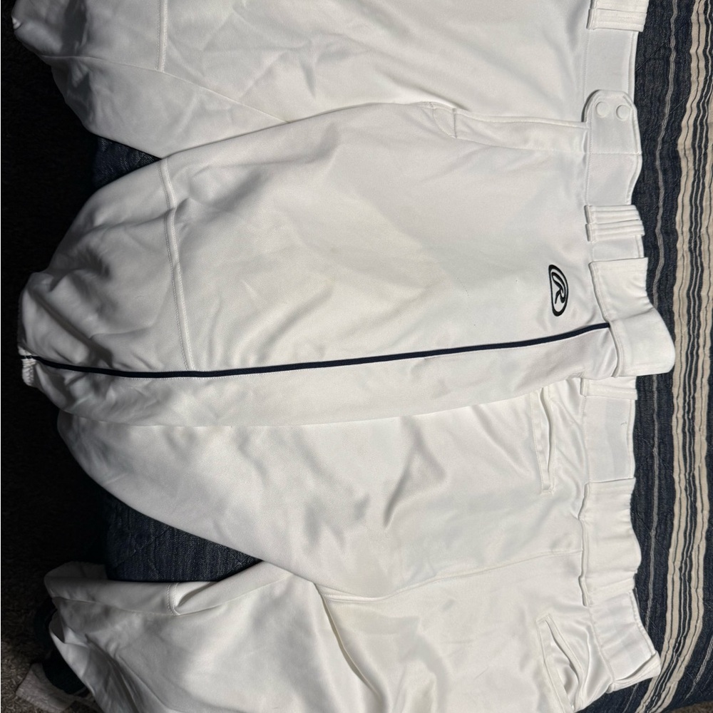 Rawlings White Baseball Pants with Black Trim